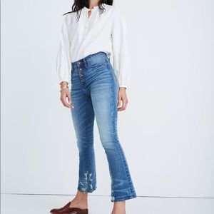 Madewell Cali Demi boot cut jeans button front edition